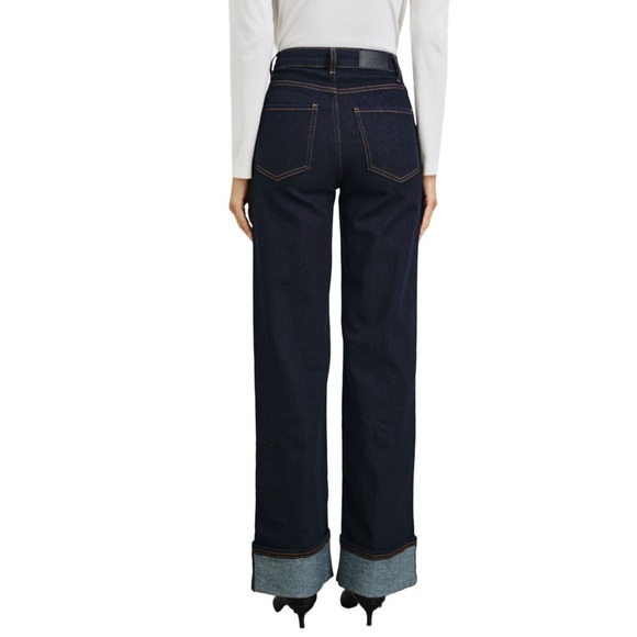 Rails The Getty High Rise Wide Leg Cuffed Moonlight Blues Denim Jeans Size 28 - Picture 2 of 12